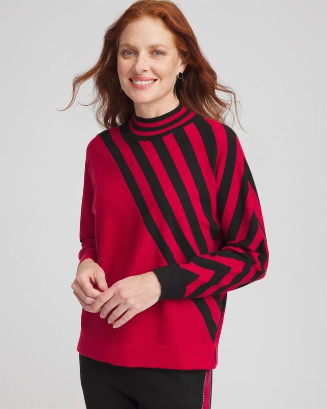 Zenergy Luxe Cashmere Blend Striped Sweater